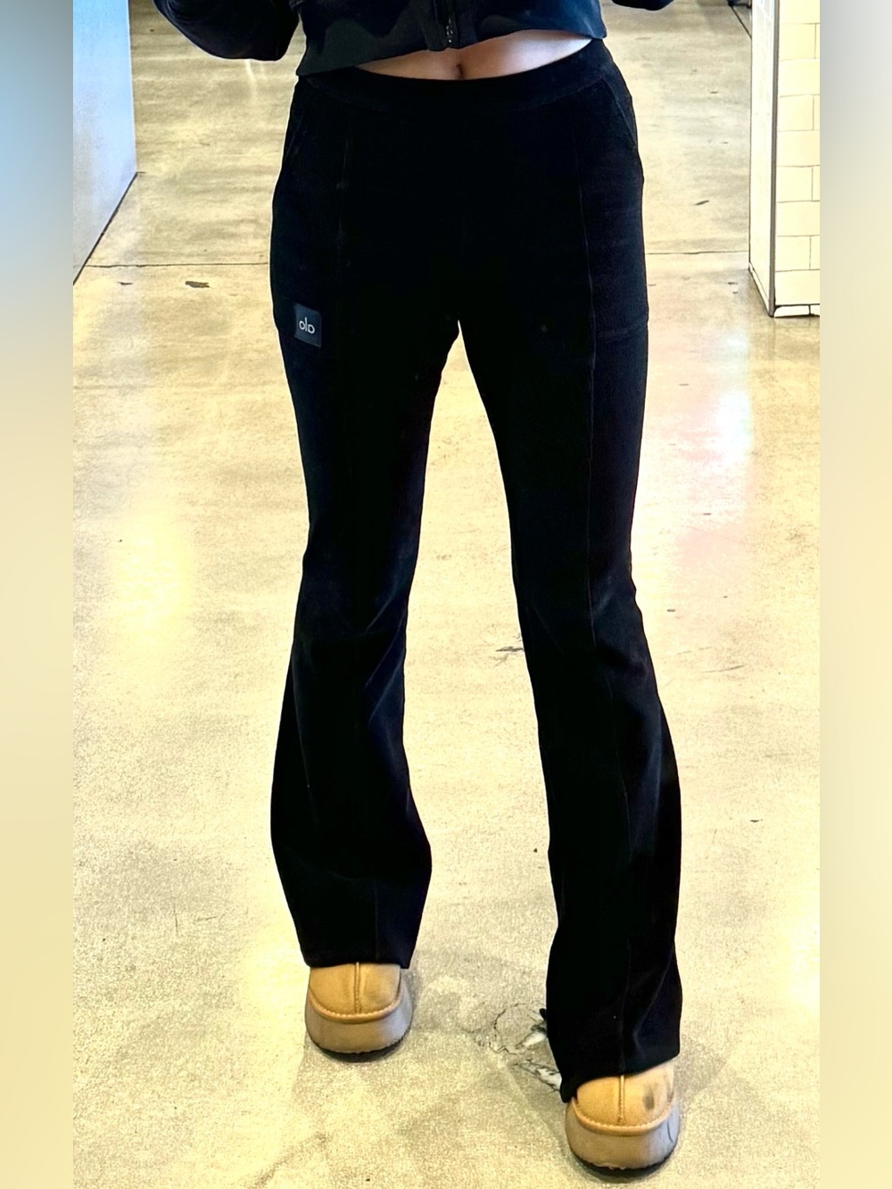 ALO High-Rise Black Corduroy Pants